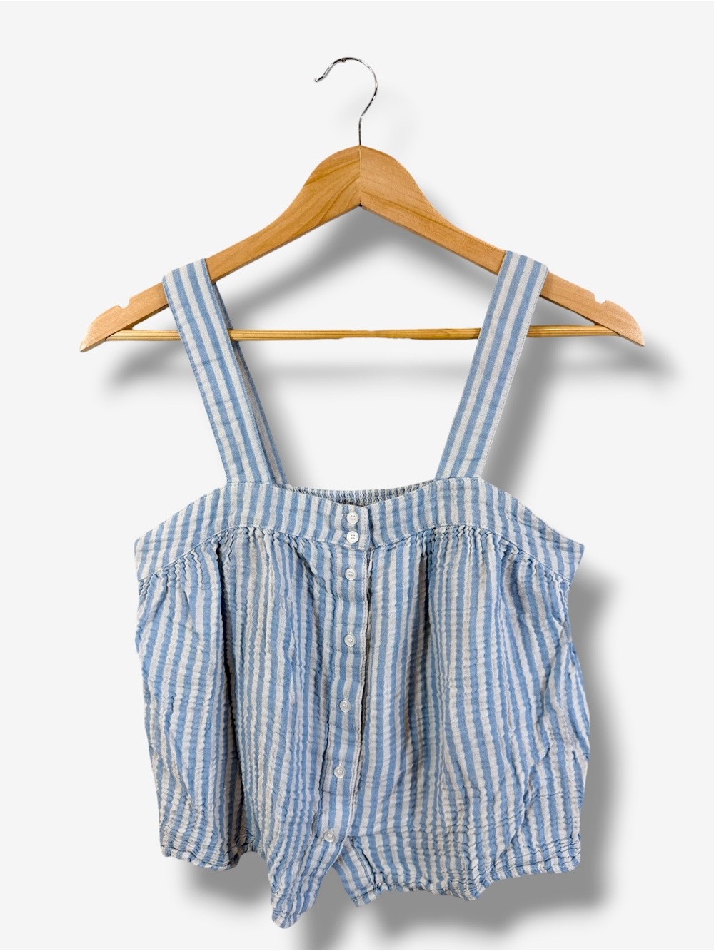LAKE Pajamas Hamptons Top Size M Blue White Stripe Tank Button Front Loungewear